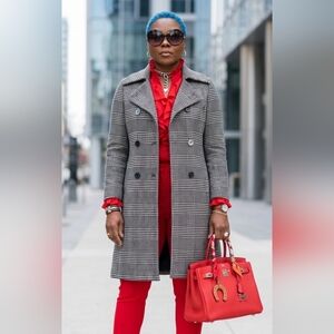 TULLE Long Plaid Coat (NWT)